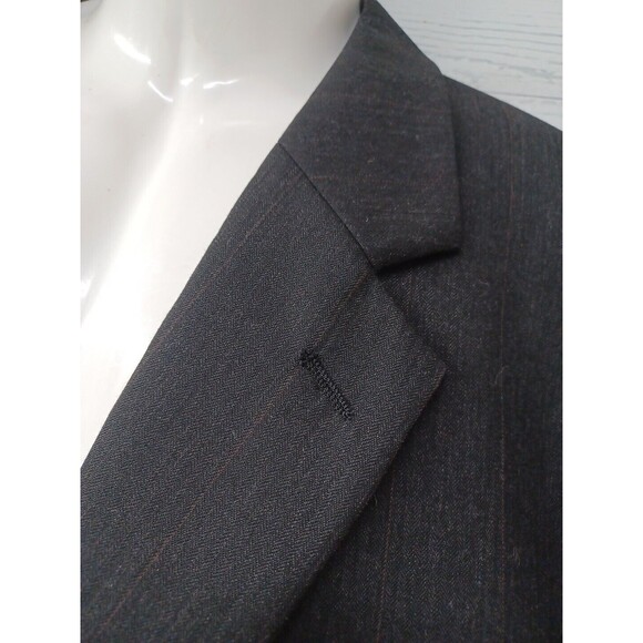 Albert Nipon Men's Black Charcoal 100% Wool Blazer Jacket Sz 48L - Picture 3 of 6